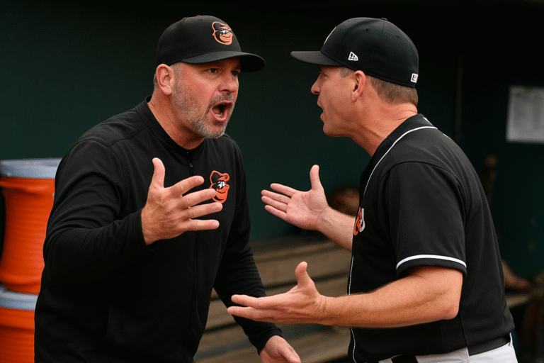 Tragic News: Just Now, Baltimore Orioles Head Coach Brandon Hyde and Pitching Coach Drew French Were Involved in an Aggressive Argument That Led to the Suspension of…