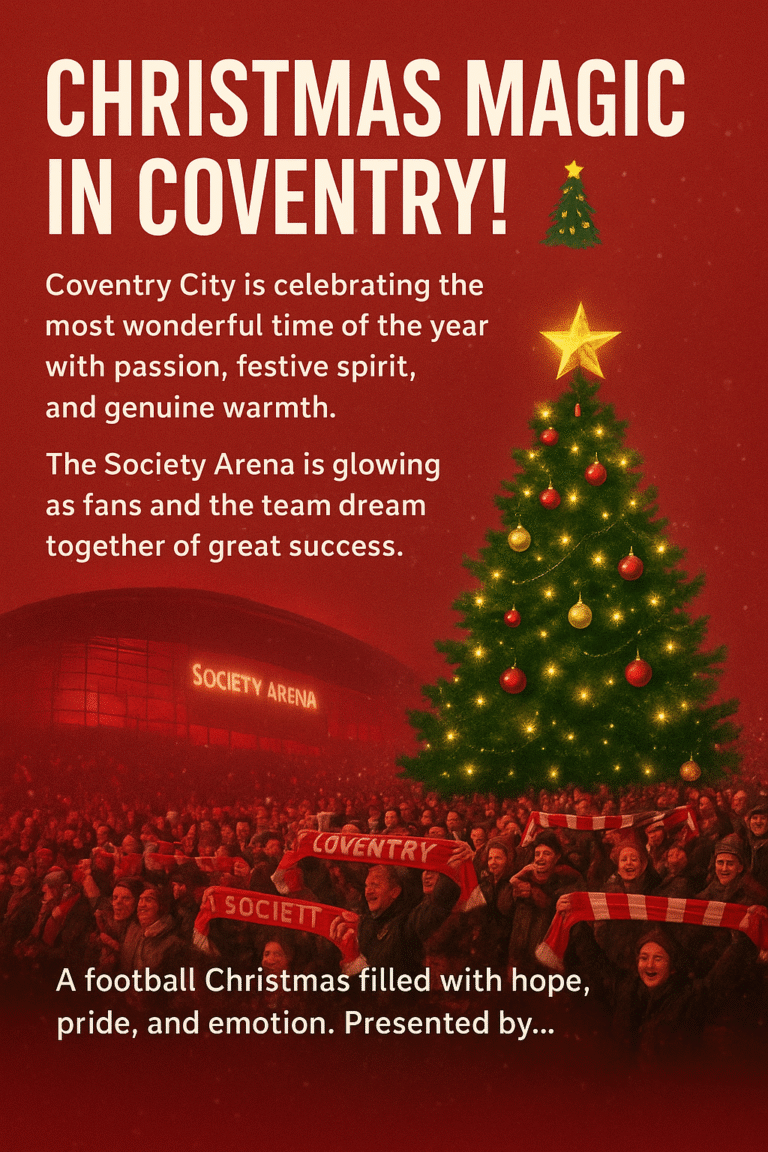 Christmas Magic in coventry! πβ¨** Coventry city is celebrating the most wonderful time of the year with passion, festive spirit, and genuine warmth. β€οΈπ€ The society Arena is glowing as fans and the team dream together of great success. A football Christmas filled with hope, pride, and emotion. Presented by… See all details below β¬οΈ