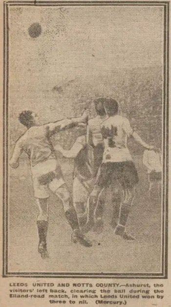 11 DECEMBER 1920 NEWLY FORMED LEEDS UNITED SECURED THEIR FIRST DOUBLE IN CLUB HISTORY WITH A 3–0 WIN OVER NOTTS COUNTY AT ELLAND ROAD, FOLLOWING A 2–1 VICTORY AT MEADOW LANE. ROBERT THOMPSON SCORED THE FIRST HAT-TRICK IN LEEDS UNITED HISTORY